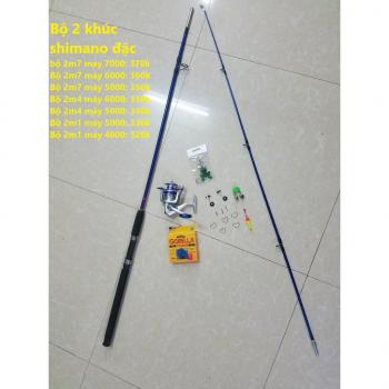 Bộ cần câu cá 2 khúc đặc shimano kèm phụ kiện chỉ việc câu