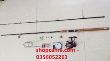 Bộ cần câu 2 khúc rỗng bạo lực expert spin cán gỗ bần đã phủ keo