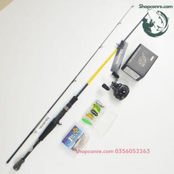 Cần câu lure Daiwa Crossfire 662MHB kèm máy ngang Noeby