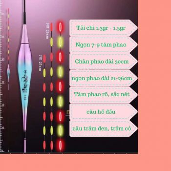 Phao hố đấu câu đêm tăm dài tải chì 1,3g 1,5gr