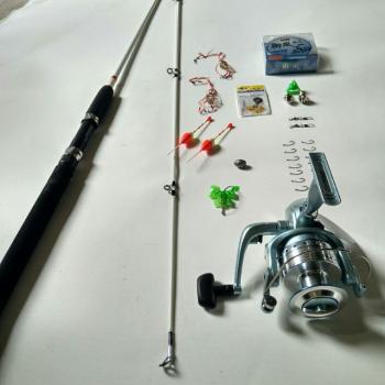 Bộ cần Shimano 2 khúc đặc, máy Yolo 6000